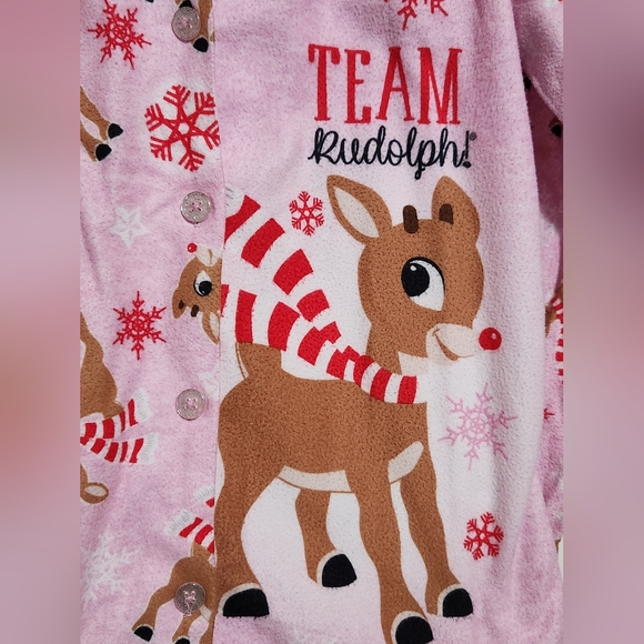 Kids Size Large Rudolph The Red Nosed Reindeer Pajamas Set "Team Rudolph" - Picture 3 of 10